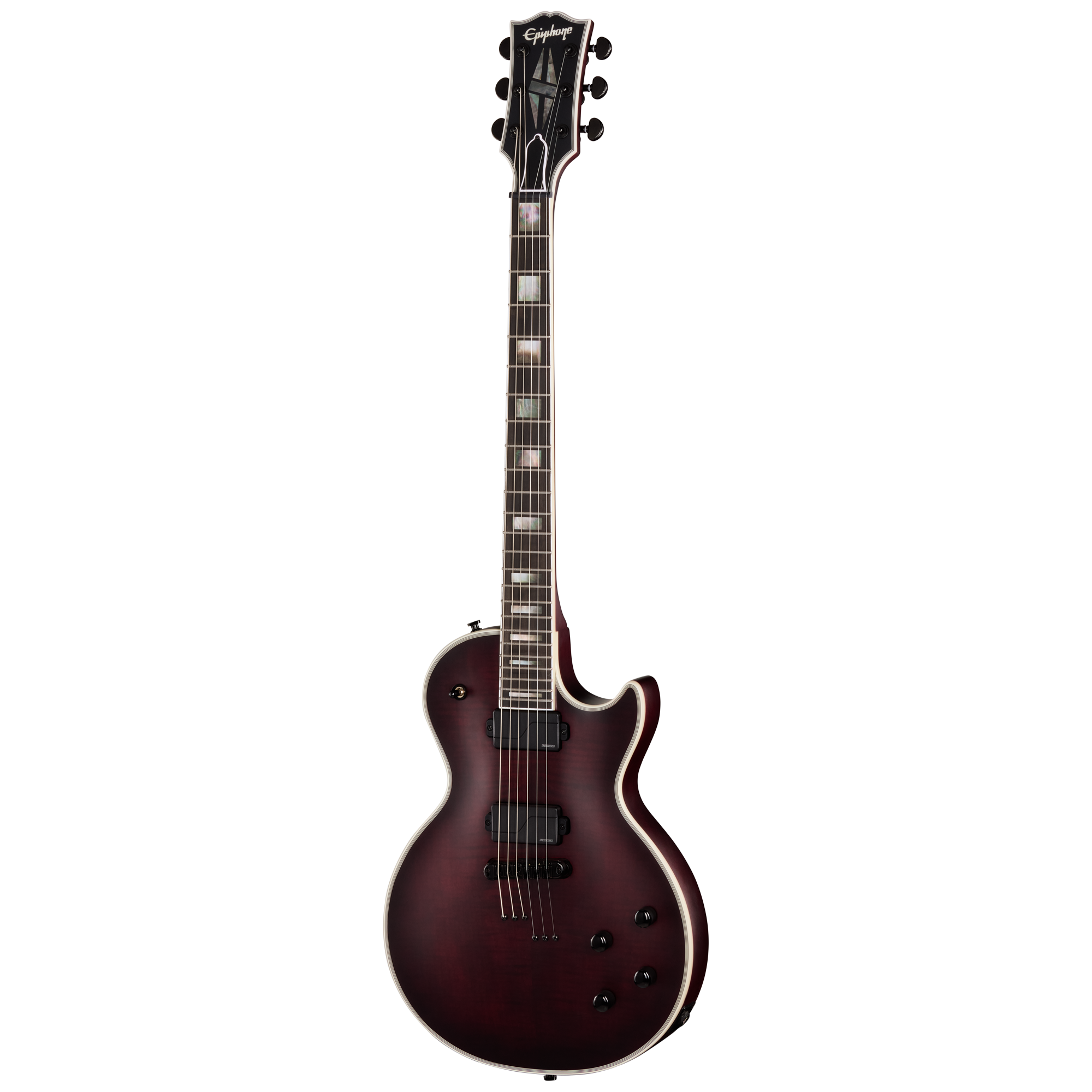 E-Gitarre, Mahagonikorpus, Dunkelrot, Single-Cut, Humbucker